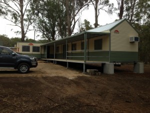 Multi-purpose shed installed